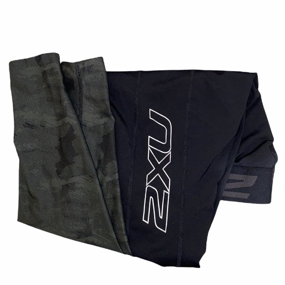 Men’s 2XU Accelerate Compression Tights Black & Camo (Large Tall) - Picture 2 of 14